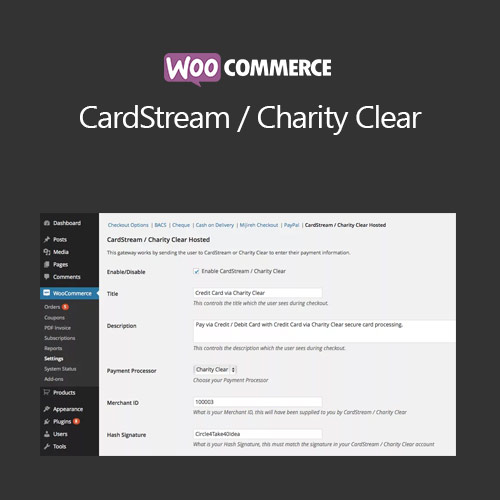 WooCommerce CardStream / Charity Clear